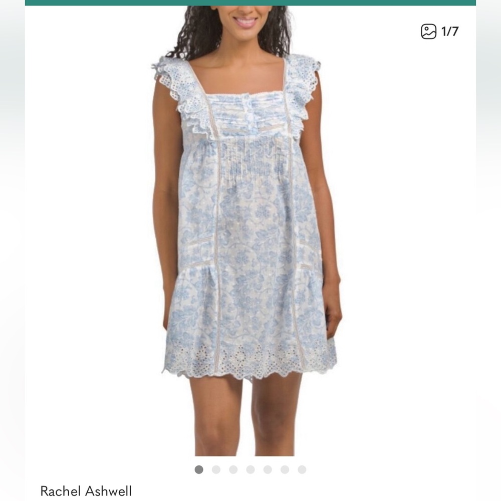 Rachel Ashwell Blue Floral Cotton Nightdress
